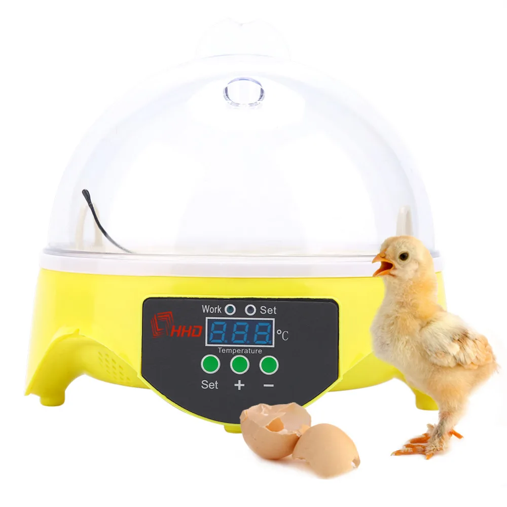 

7 Eggs Incubator Poultry Incubator Brooder Digital Temperature Farm Hatchery Egg Incubator Hatcher for Chicken Duck Bird