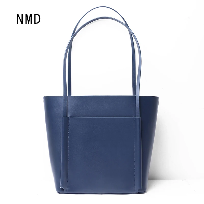 blue NMD новые Брендовые женские сумки из коровьей кожи, женская сумка на плечо, дизайнерская роскошная женская сумка, Большая вместительная сумка на молнии для женщин - Цвет: blue