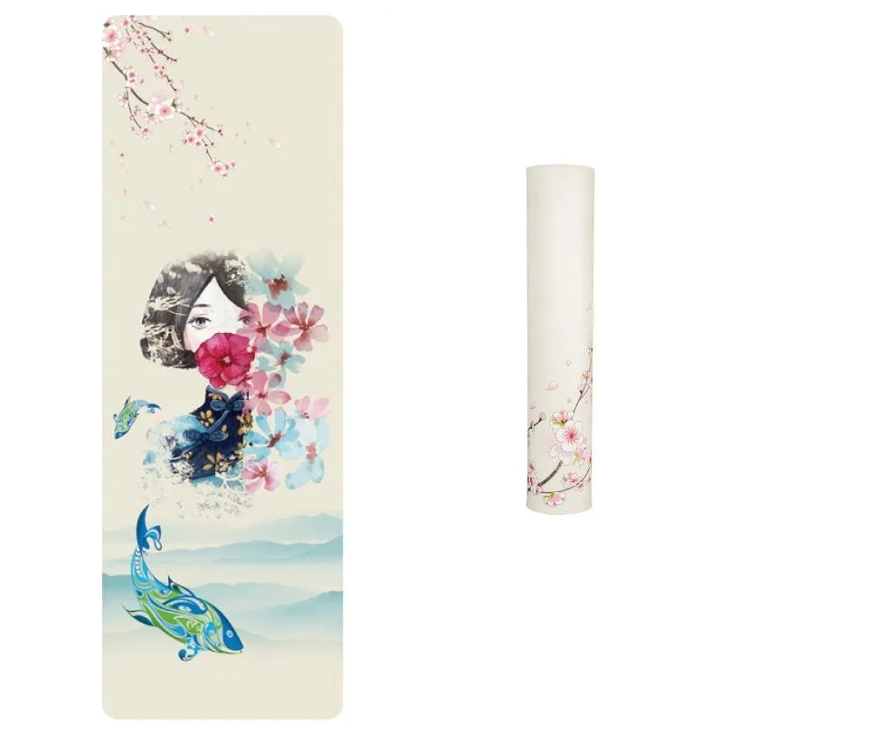 5 MM Lotus Pattern Suede TPE Yoga Mat Pad Non-slip Slimming Exercise Fitness Gymnastics Mat Body Building Esterilla Pilates