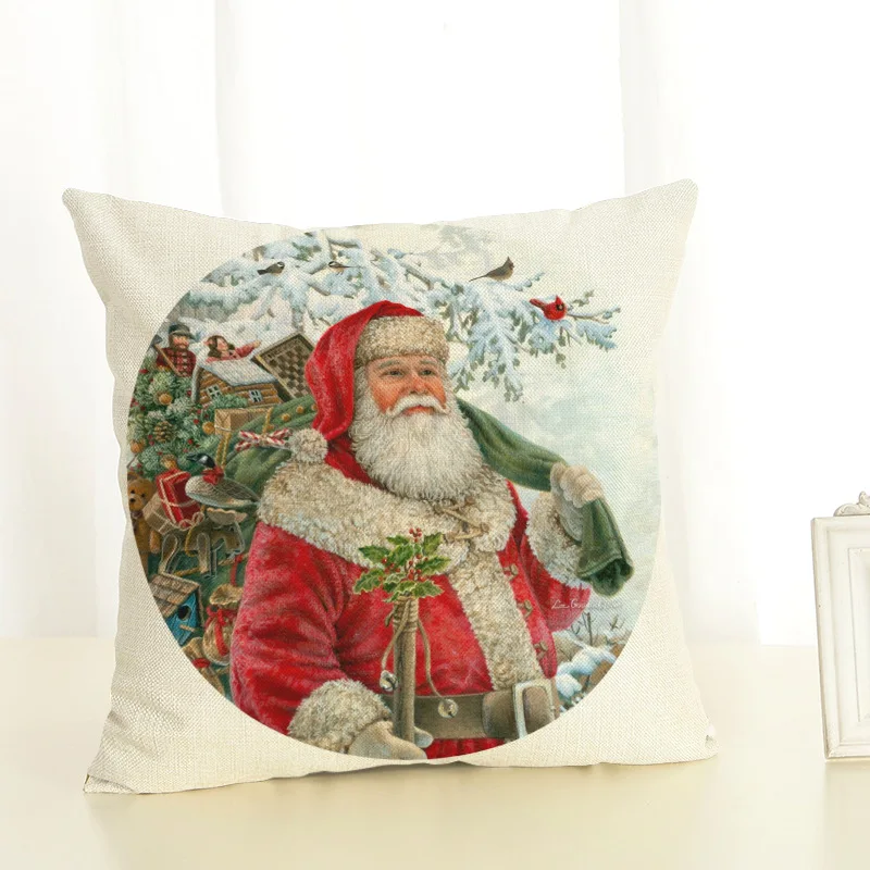 New Year Christmas Decorations For Home Christmas Ornaments Navidad Frozen Party Decorative Wholesale Cushion Cover