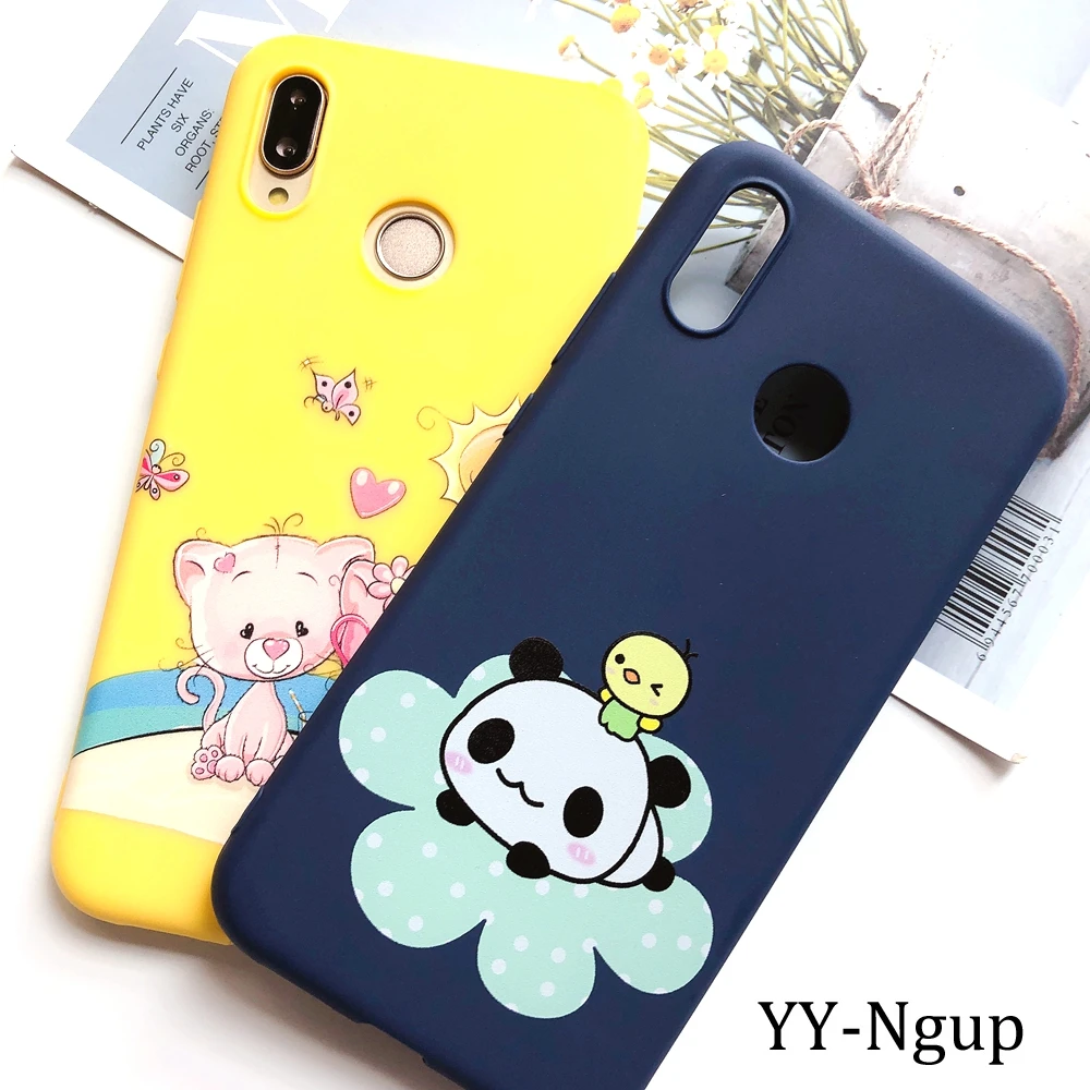 Y6 Y9 силикона, Не доставая его из чехла для huawei Y5 Y6 Y7 Prime чехол для телефона Kawaii панда покрытие с медведем для huawei Y5 Y6 Y7 Prime Y9 чехлы