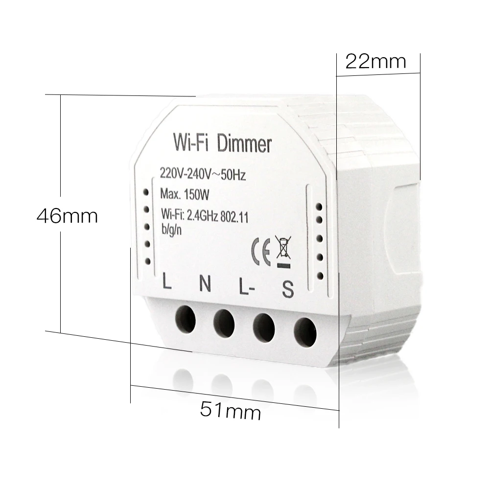 

DIY Smart Home LED Light Dimmer Switch Smart Life/Tuya APP Remote Control 1/2 Way Switch Works with Alexa Echo Google Home