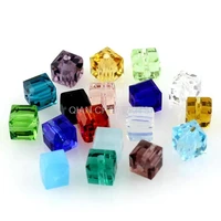 250pcs czech crystal beads mixed colors premium faceted shiny crystal cube square beads 6mm