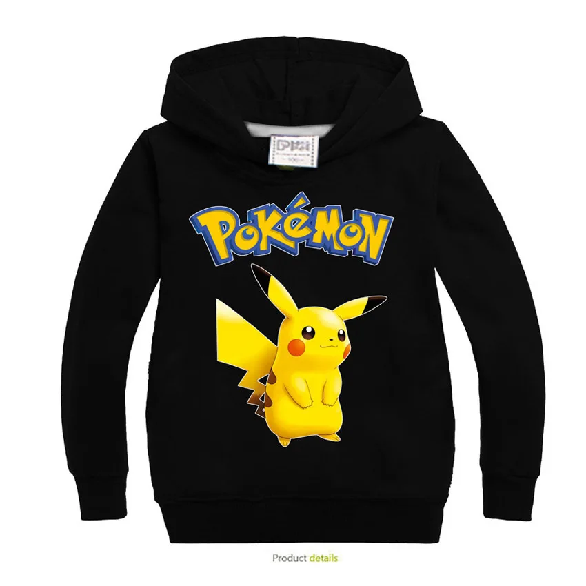 Детские футболки «pokemon go» Толстовки с Пикачу для маленьких мальчиков Одежда для девочек свитер с длинным рукавом Футболка для девочек топы для мальчиков, рубашки для мальчиков, костюм