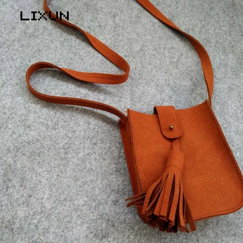 LIXUN модные детские шерстяные сумки через плечо с кисточками повседневные на