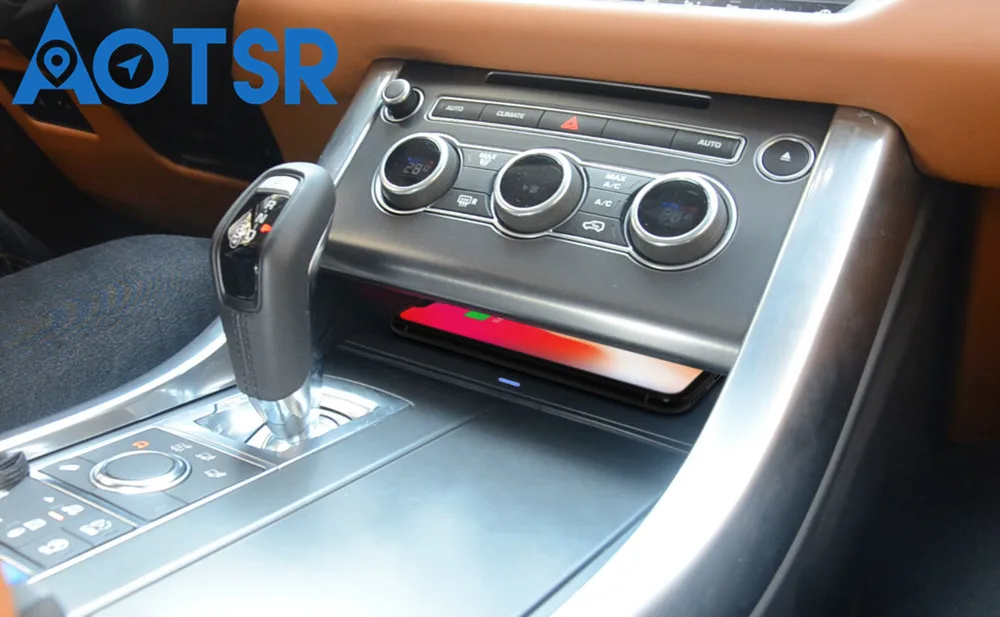 Aotsr QI Беспроводное Автомобильное зарядное устройство для Range Rover Sport 2014 2017