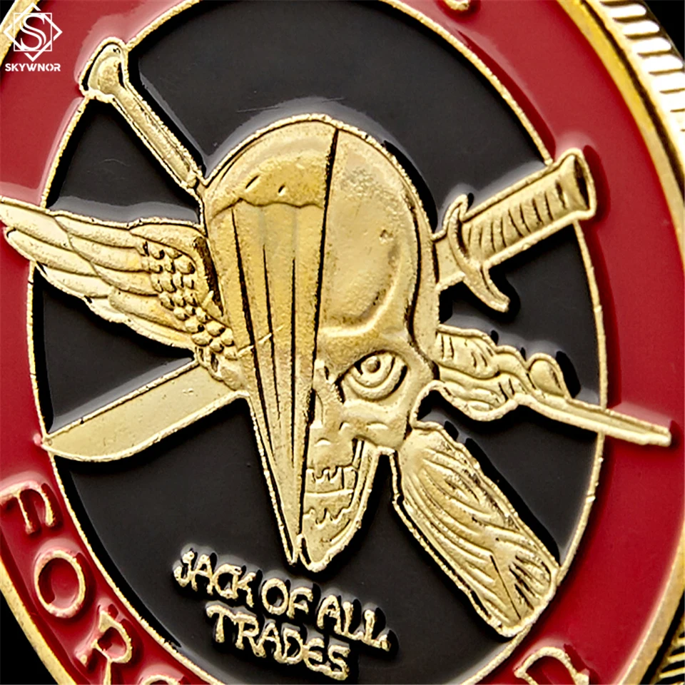 США ВЫЗОВ МОНЕТА Военная морская пехота Usmc Force Recon Skull памятная монета W/капсула