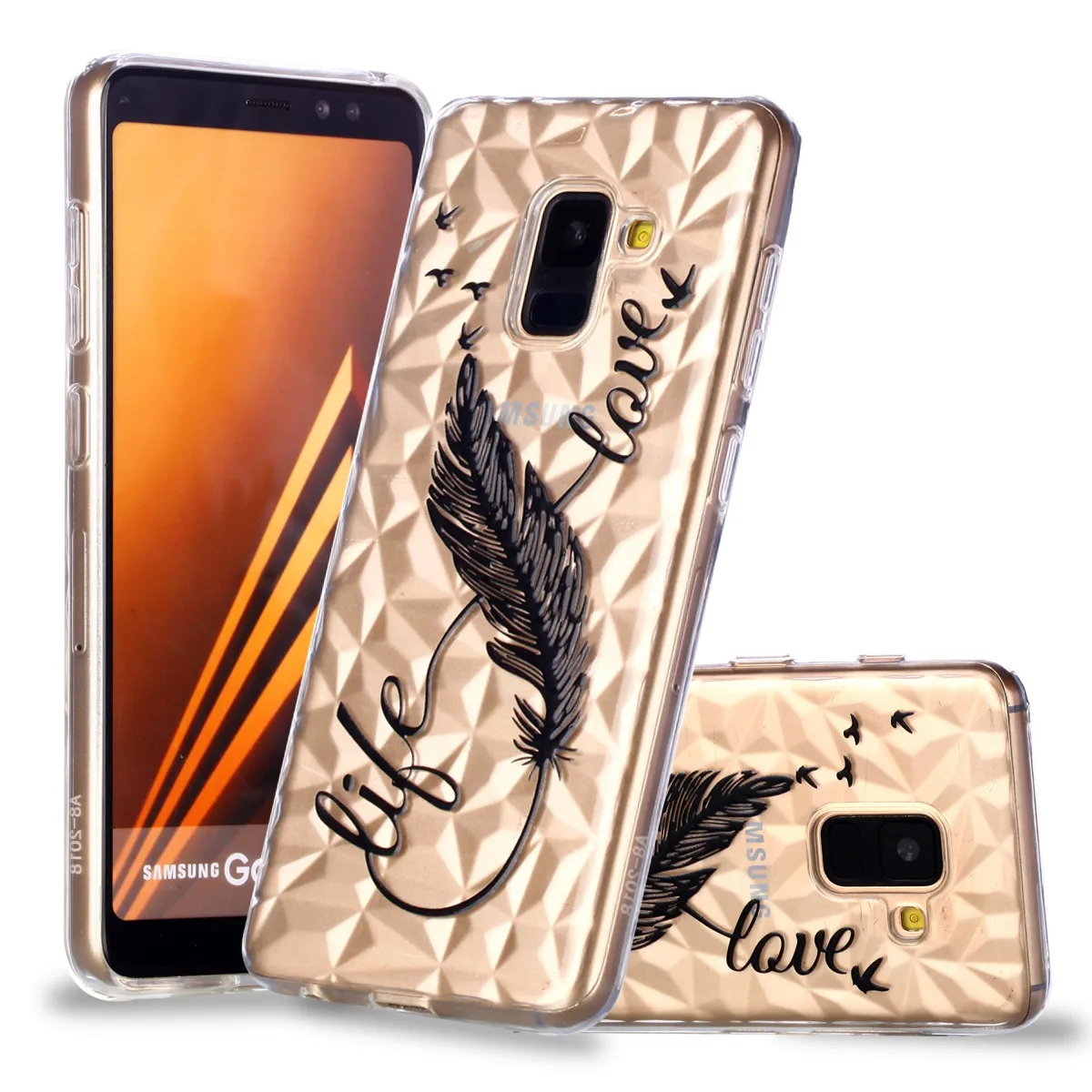 ТПУ силиконовый чехол для Samsung Galaxy A8 2018 A530 A530F мягкий на телефон с изображениями
