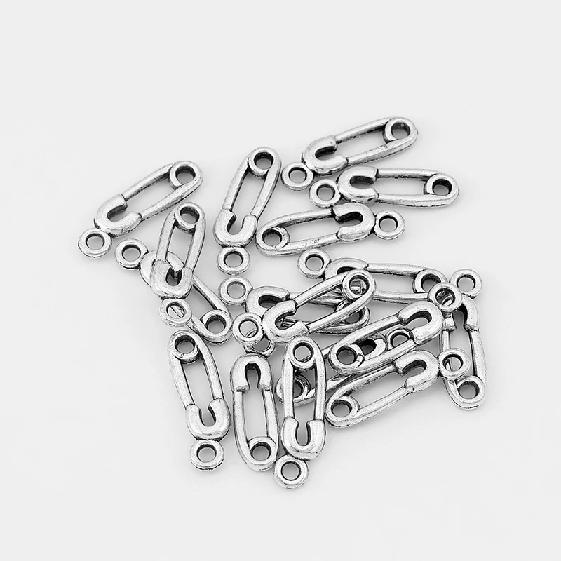 

30Pcs Pin Shape Charms Pendants Fit DIY Bracelet Necklace Findings