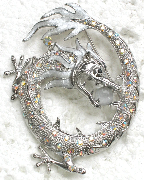 12 шт./лот,, стразы, эмаль, брошь в виде дракона, C101881