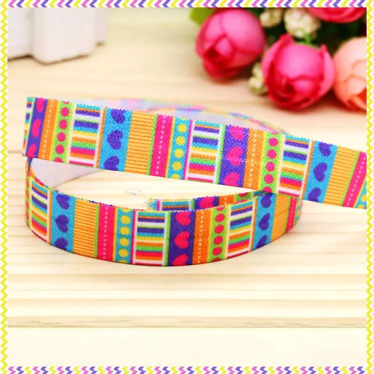 

5/8'' Free shipping Fold Elastic FOE special pattern printed headband headwear diy decoration wholesale OEM P4671