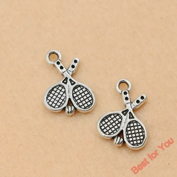 10 шт. античные посеребренные теннисные Подвески для изготовления ювелирных