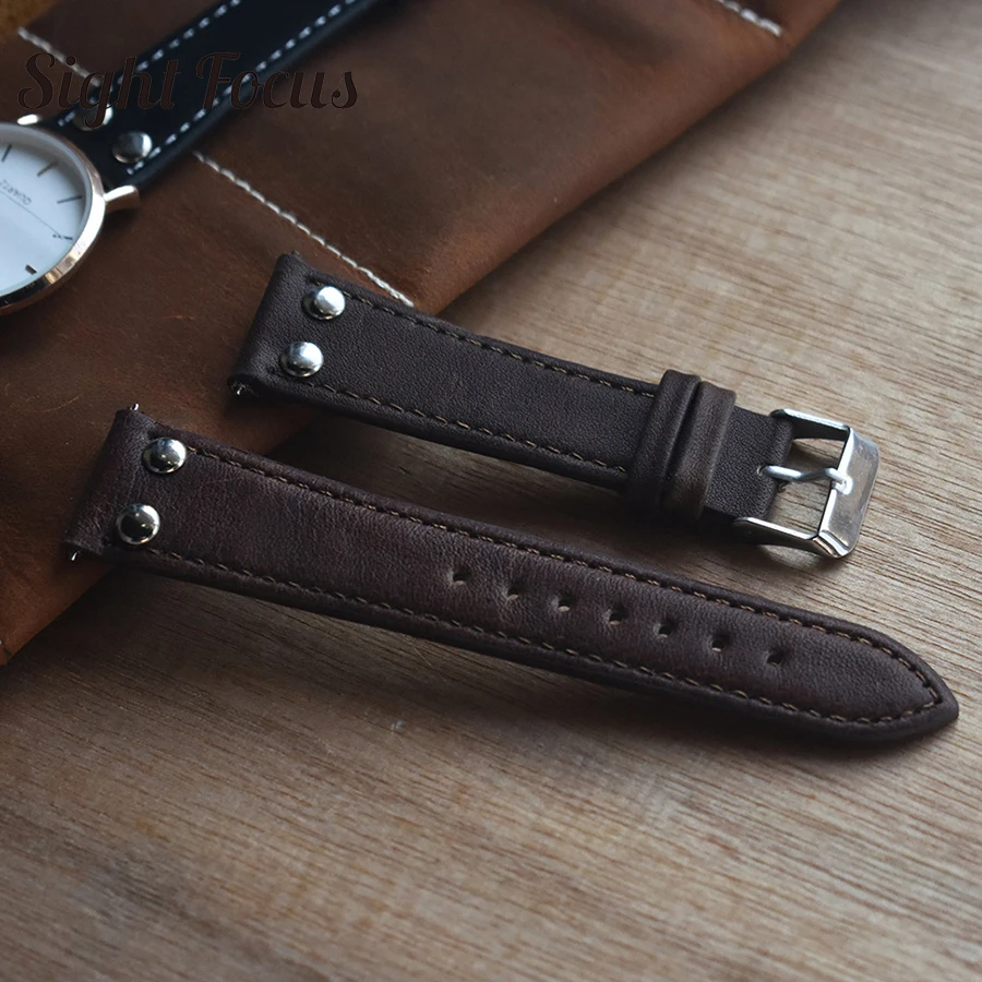 Кожаный ремешок для часов Stowa Pilot Strap Flieger Classic Series Chrono/Sport/Verus часы серии заклепки 18