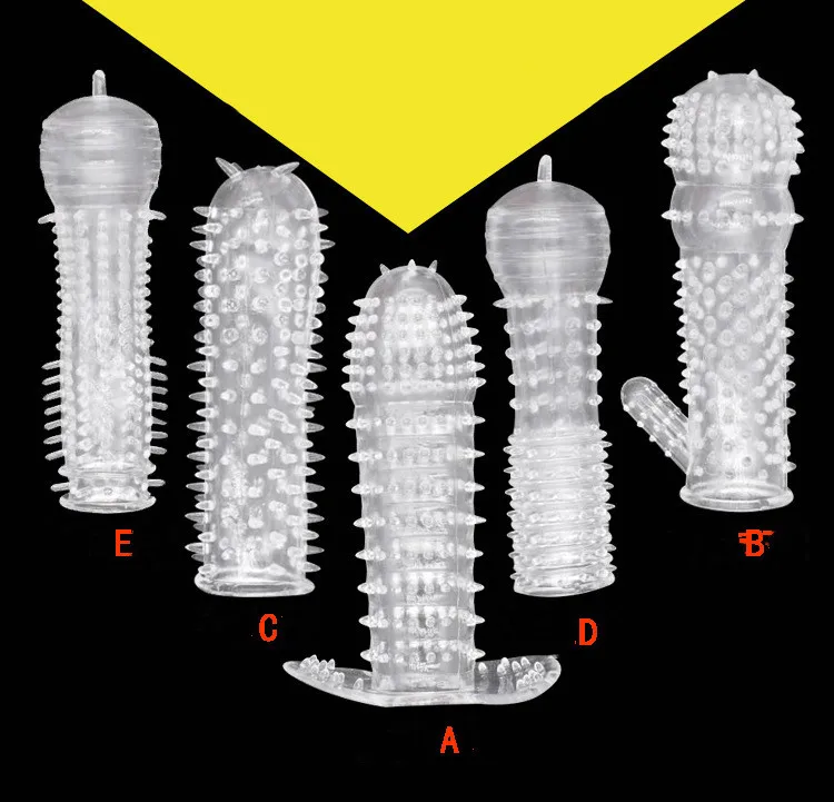 5 моделей задержка кристаллический пенис рукав текстурированный расширение