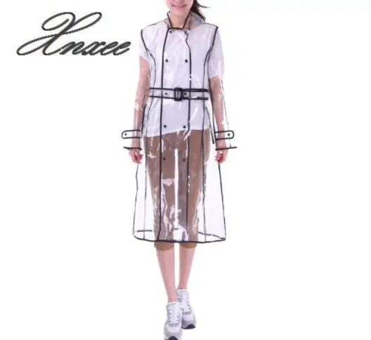 

2020 Transparent belt fashion raincoat one-piece personality windbreaker