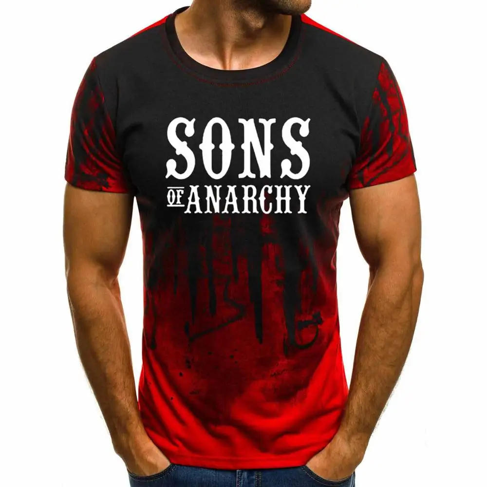 Мужская хлопковая футболка с коротким рукавом SOA Sons of анархия the child Fashion SAMCRO Print