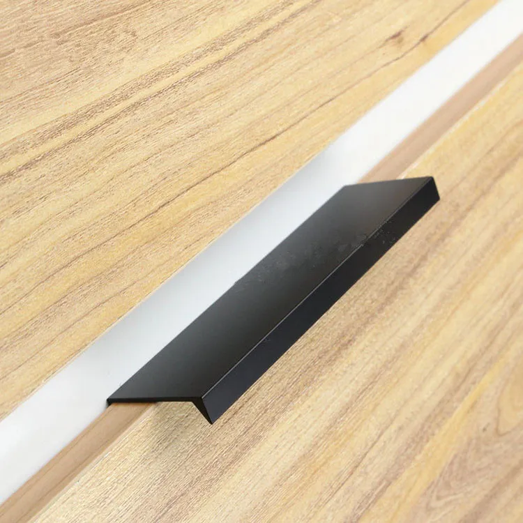 10 шт. современная простая дверная ручка края шкафа ящик для матовый черный