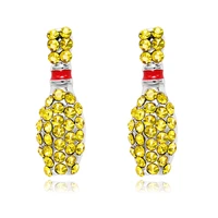 2019 1pair bowling stud earrings gold silver color zircon rhinestone earrings stud for women earring jewelry making findings