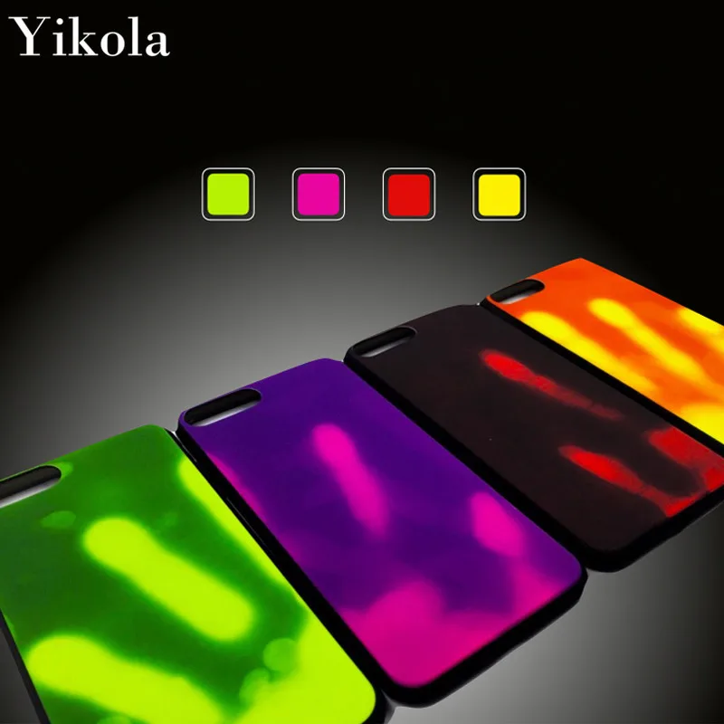 Матовый PC термальность сенсор чехол для iphone 6 6s тепла индукции мягкий Fundas 7 plus