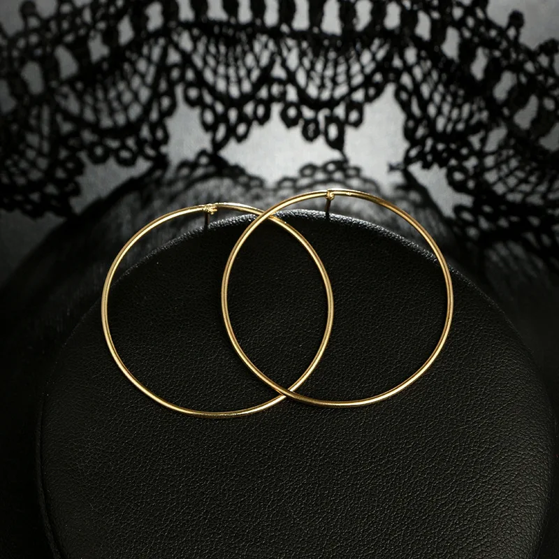 Punk Gold Color Round Stud Earring Set for Women Metal Circle Tiny Crystal Ear Cuff Pendientes | Украшения и аксессуары