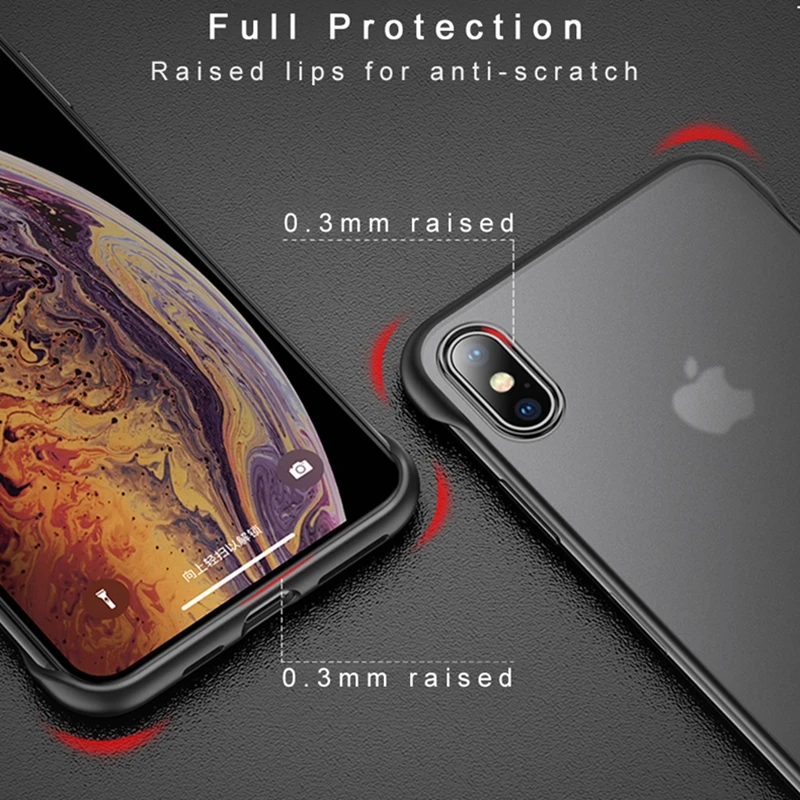 Бескаркасный Прозрачный матовый жесткий чехол для телефона iPhone 11 Pro 2019 7 6 6S 8 Plus
