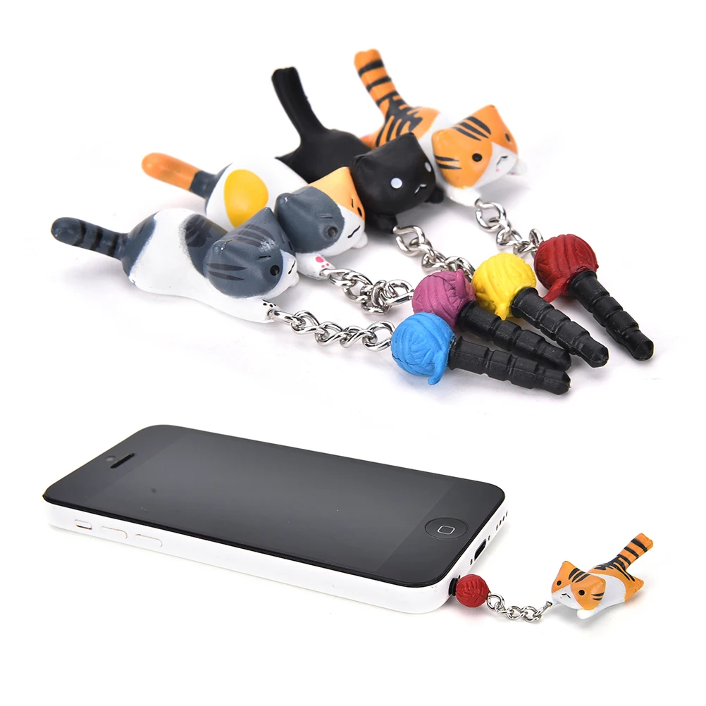 JINHF Lucky Кот играющий с мячом 3 5 мм разъем для наушников защитой от пыли|earphone jack|plug