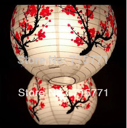 Бумажные фонарики с цветами вишни 40 см 3 шт. бумажные для свадьбы дома фонари