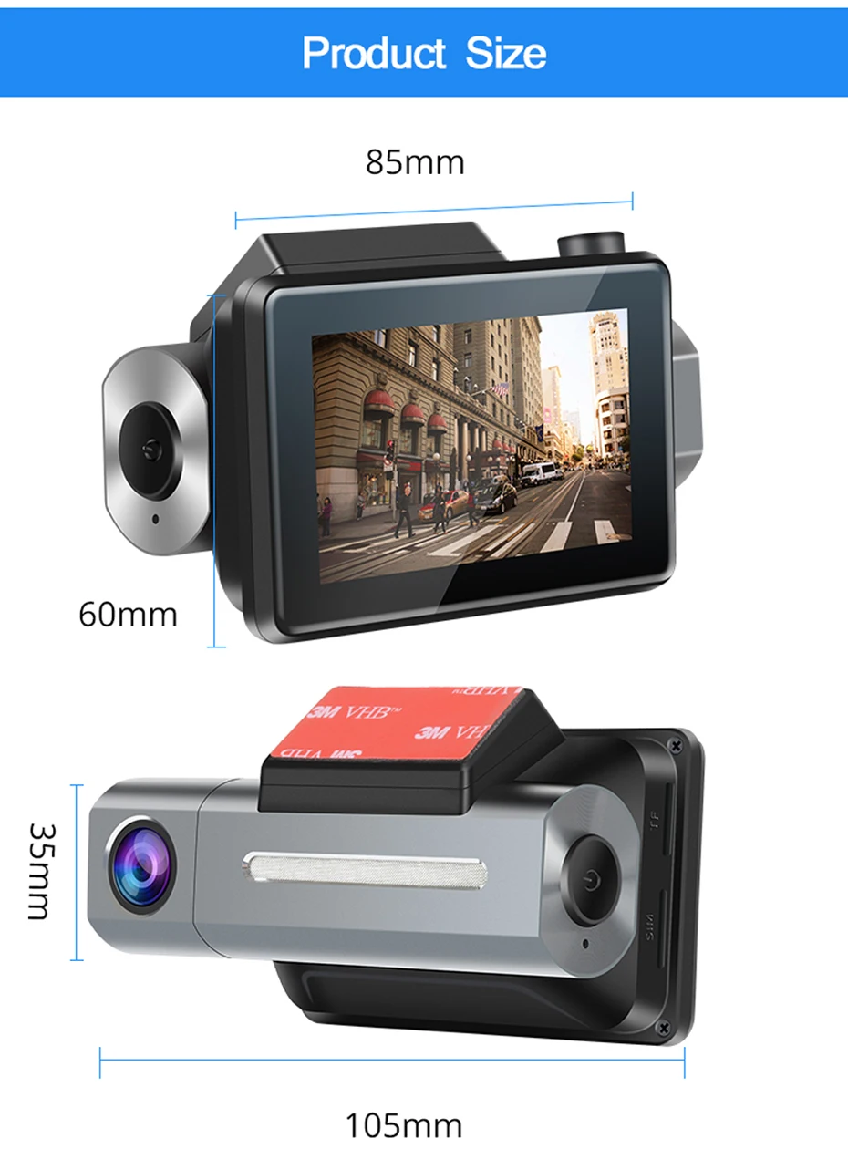 Phisung K9 dash cam pro 3g Автомобильный видеорегистратор с Android gps log двойной объектив 1080p видеорегистратор era wifi автомобильный видеорегистратор