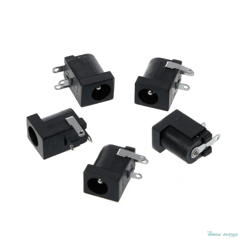 5Pcs/Set DC-005 Black DC Power Jack Socket Connector 5.5x2.1mm Barrel-Type PCB Mount | Обустройство дома