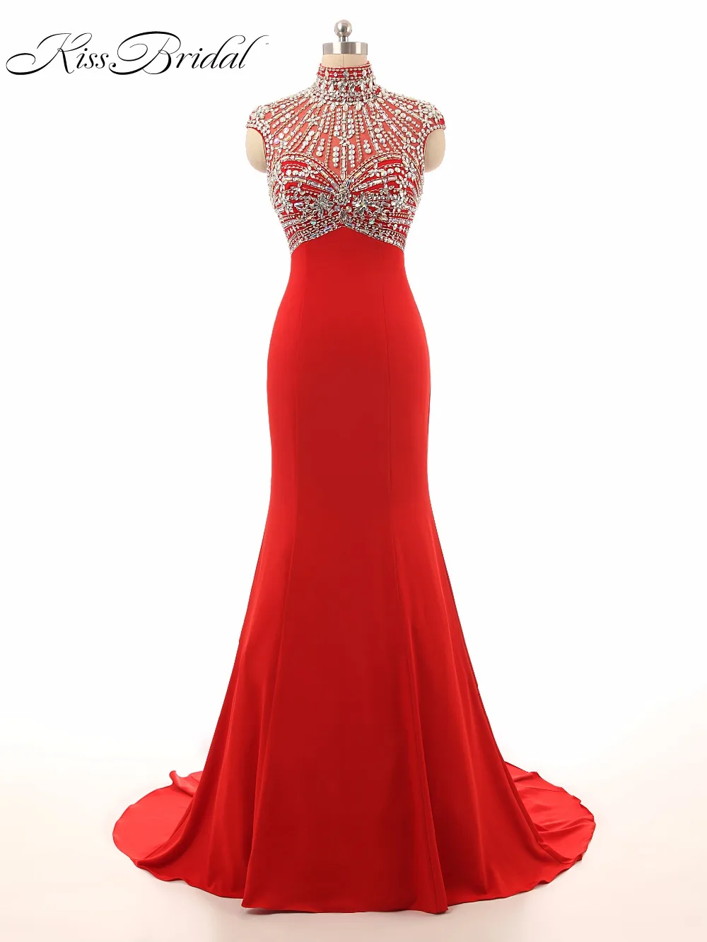 

2017 вечерние платья Русалочки с высоким вырезом vestido de festa, Украшенные бусинами и кристаллами, вечерние красные вечерние платья Русалочки для...