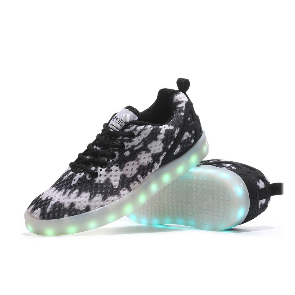 LED shoes men Luminous Light Up New tenis led Casual Hot Fashion casual Glowing neon male flat with USB Charge lace up | Обувь