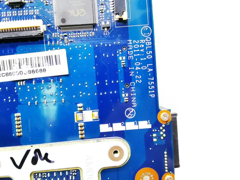 Оригинальная материнская плата для ноутбука ASUS K43T K43TK HD7600M 1 ГБ QBL50 LA-7551P