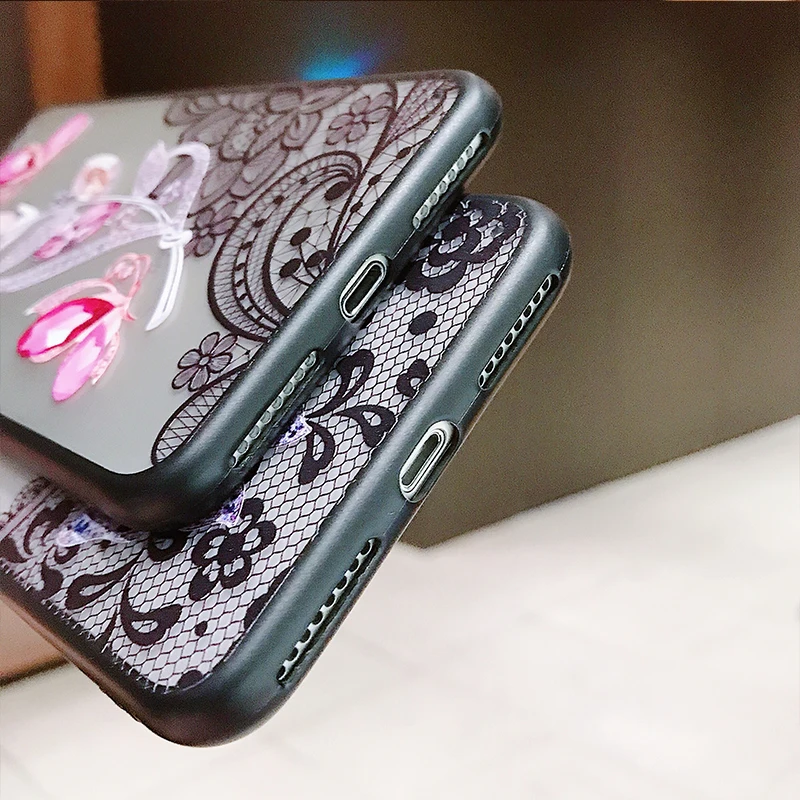 3D кружевное платье с цветочным рисунком Чехол Для Сяо mi PocoPhone 8 6X A1 A2 lite 5X красный