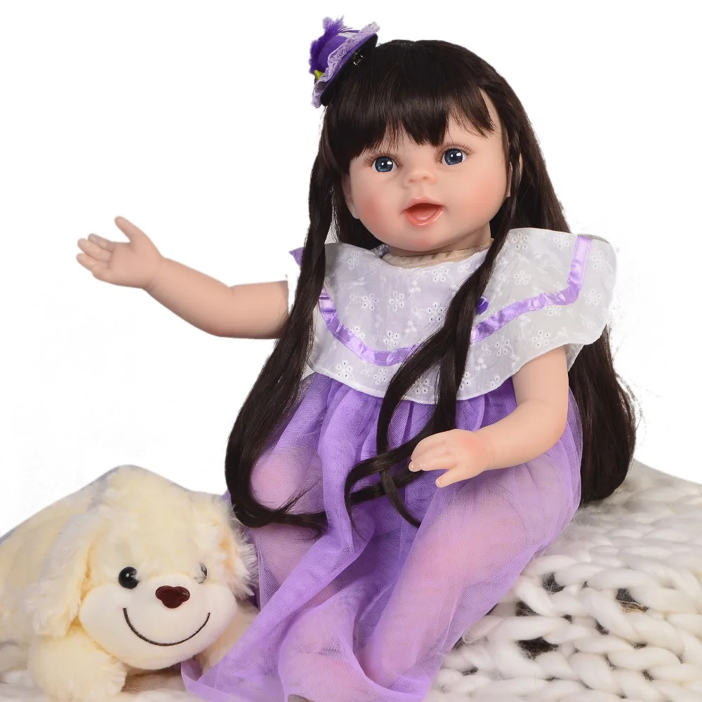 

22 Inch 55cm Soft Silicone Handmade Reborn Baby Girl Dolls Realistic Looking Newborn Baby Doll Toddler bebe Birthday Gift