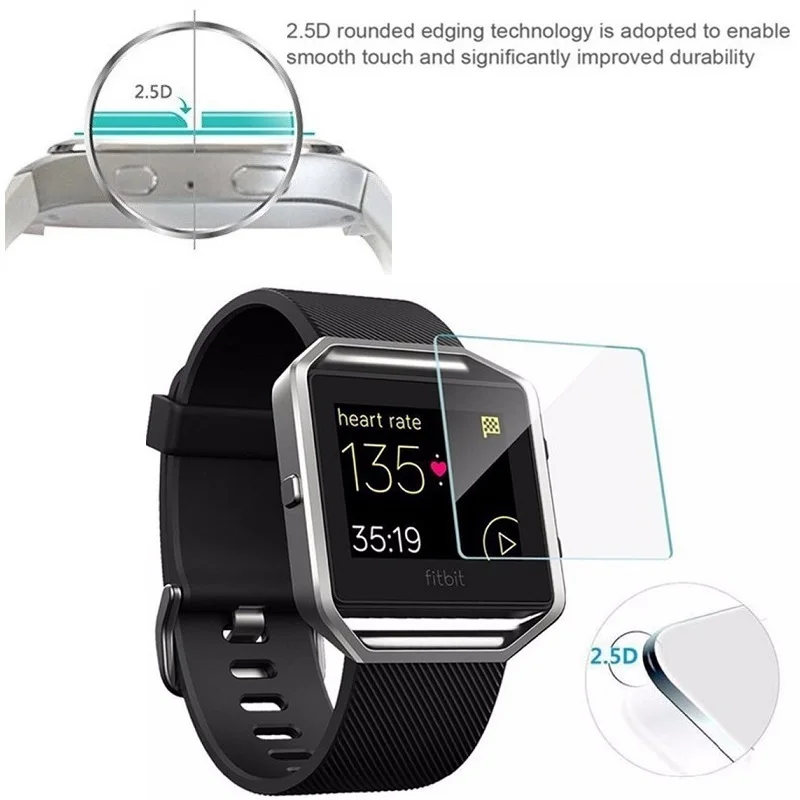 VSKEY 10 шт. закаленное стекло для защиты экрана умных часов Fitbit Blaze / Surge квадратная