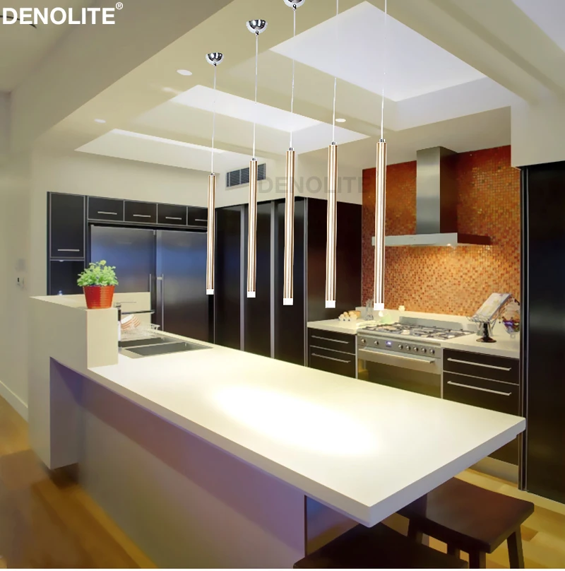 DENOLITE, заказной светодиодный подвесной светильник для ресторана, художественное украшение, алюминиевая длинная трубка, подвесной светильник, для офиса, передняя панель, Подвесная лампа