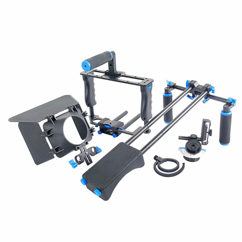 DSLR Rig Видео стабилизатор наплечное крепление + Матовая коробка Follow Focus Dslr клетка