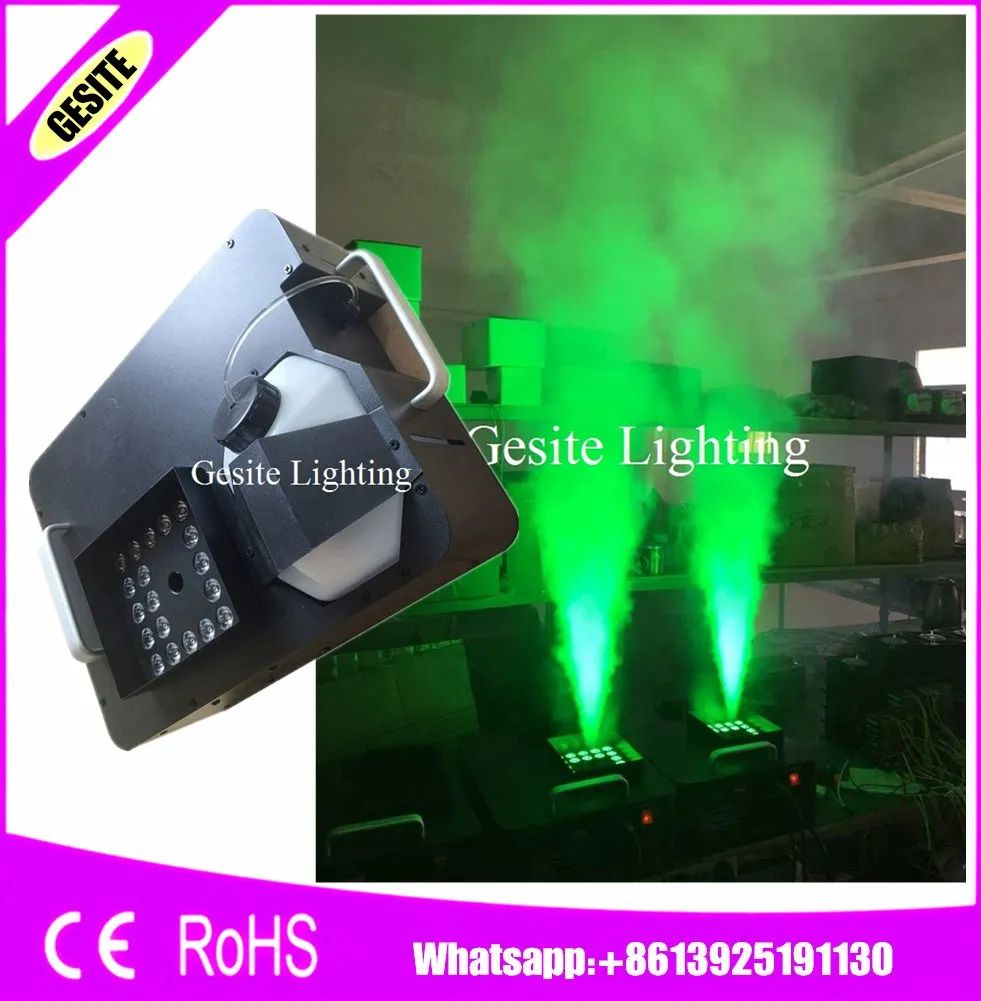 2 шт./лот 1500 Вт 24 шт. * 3 RGB CO2 светодиодная противотуманная машина DMX512 DJ Up Spray