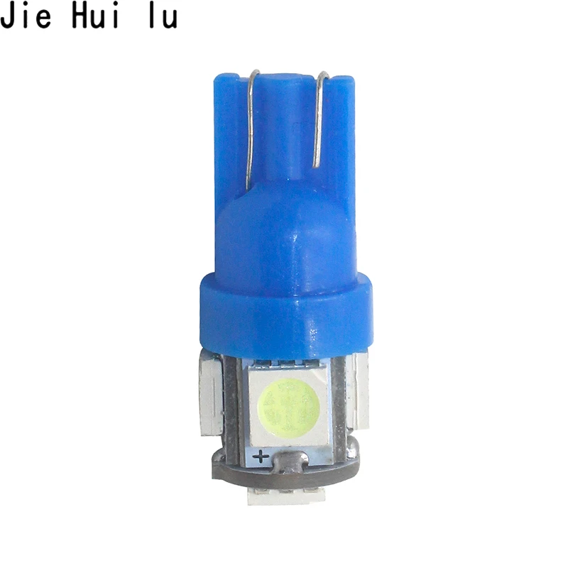 10 шт. Автомобильный светодиодный T10 W5W 5050 5SMD белый красный синий клиновидный