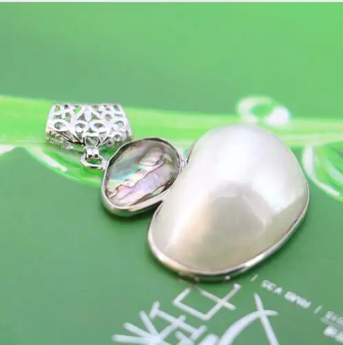 L009 Nouvelle marine blanc naturel shell nacre perle pendentif Fit mode femelle collier DIY faire de gros | Украшения и