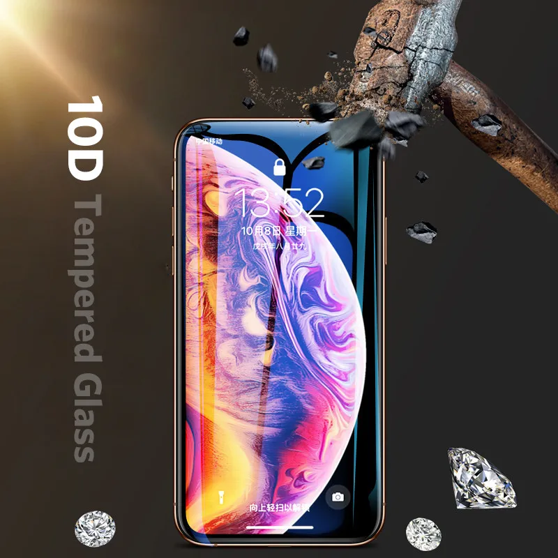 10D ультра HD жесткое Закаленное стекло пленка для iPhone 12 Pro Max 11 полное покрытие
