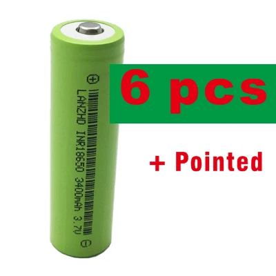 Зеленый 6 шт. Новинка 18650 VTC7 3,7 V 3400mAh 18650 литий-ионная аккумуляторная батарея 30A разряда для samsung US18650VTC7 батареи+ заостренный - Цвет: Зеленый