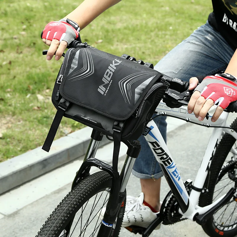 INBIKE Водонепроницаемая Большая вместительная велосипедная Передняя сумка, велосипедная корзина на руль MTB Pannier, велосипедная сумка