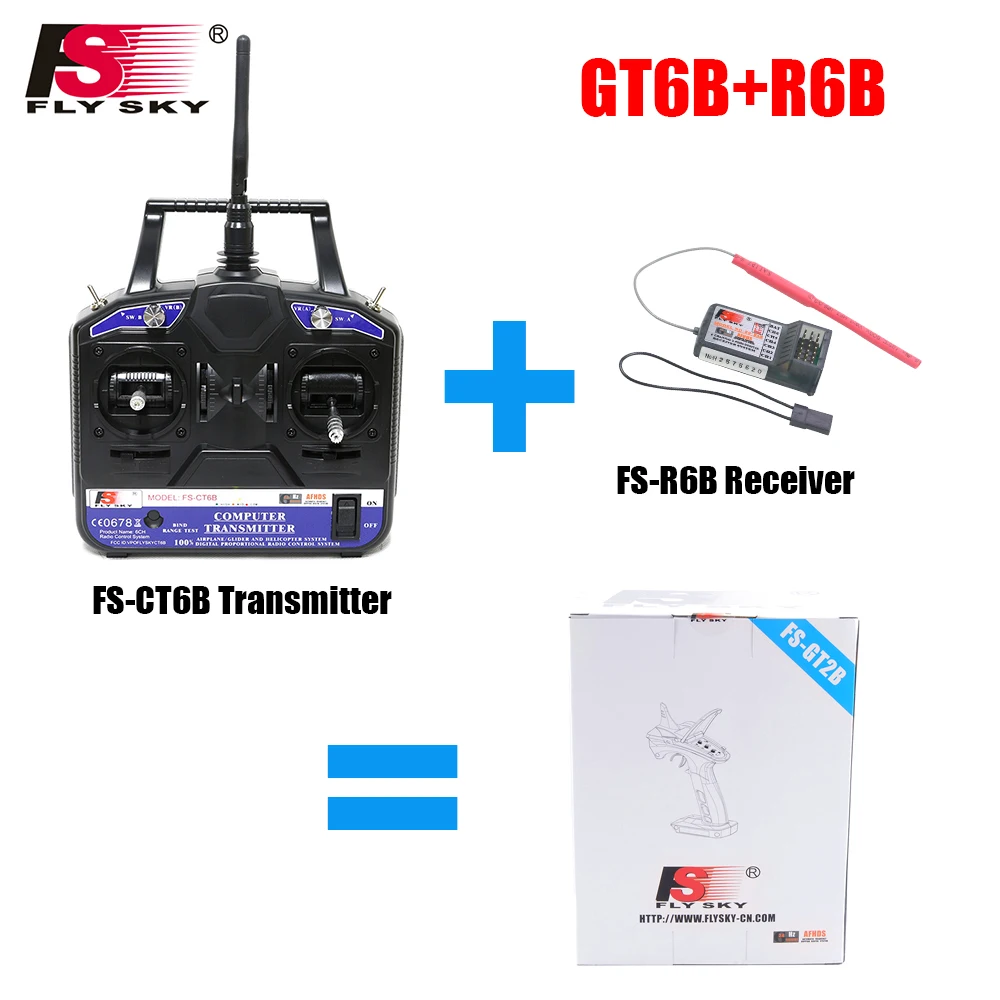 Flysky FS-T4B 2 4G 4CH Радиоуправляемый р/у передатчик + FS R6B приемник для Heli RC самолет дрона