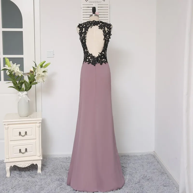 HVVLF черные 2018 платья для выпускного вечера русалка до пола с открытой спиной