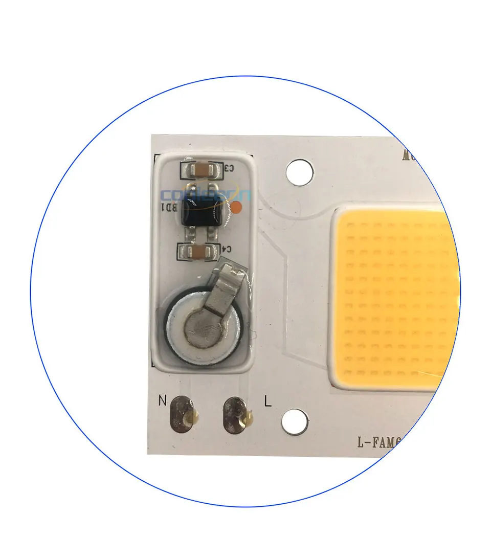 Полный спектр COB светодиодный светильник 50 Вт 95% RA 220 В AC COB Чип Smart IC для растений Frow свет Прожектор источник освещения Теплый Холодный белый