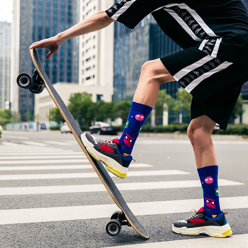 PEONFLY chicken FLOWER hip funny Winter New Pattern ManWill Personality Tide In Canister Male happy Socks Autumn Christmas Gift | Мужская