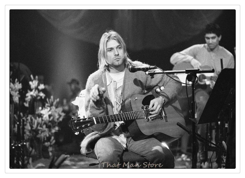 Музыкальная группа Nirvana Kurt Cobain плакат мелованная бумага настенный плакат домашний декор четкое изображение наклейки на стену - Цвет: Кофе