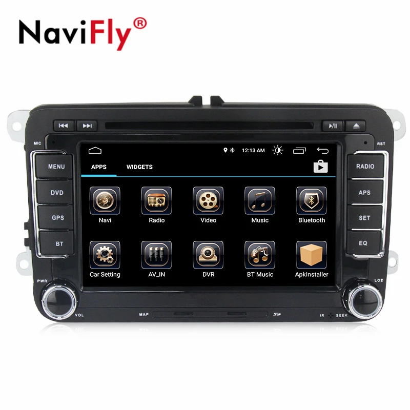 NaviFly Android 9 автомобильный Радио gps навигатор для Volkswagen POLO PASSAT TOURAN Golf 5 6 Skoda Seat Leon B6 dvd плеер wifi BT