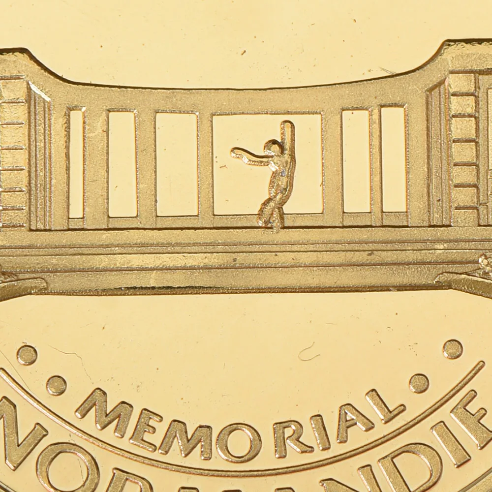 WR Cimetiere Americain памятная Золотая монета Normandie Challenge МОНЕТА Позолоченные